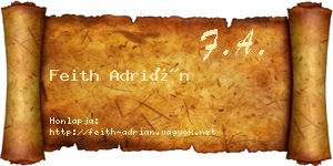 Feith Adrián névjegykártya